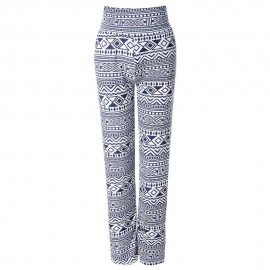 FASHIONABLE ELASTIC WAIST GEOMETRIC PRINT LOOSE-FITTING WOMEN'S EXUMAS PANTS
