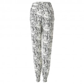 STYLISH WAIST DRAWSTRING PRINTED POCKET DESIGN WOMEN'S PANTS