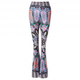 STYLISH HIGH-WAISTED PRINTED BOOT CUT WOMEN'S EXUMAS PANTS
