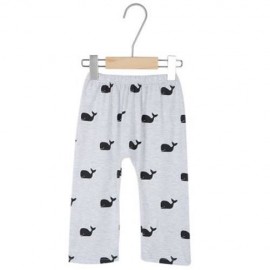 CUTE SHARK PRINTED LESIURE CHILDREN TROUSERS (GRAY)
