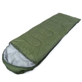 OUTDOOR CAMPING TRAVEL ENVELOPE WATER RESISTANCE HOODED SLEEPING BAG (ARMY GREEN)