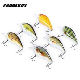 PROBEROS 6PCS 6 COLOR FISHING CRANKBAIT HOOK LURE BAIT (COLORMIX)