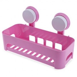 HIGH QUALITY MULTIFUNCTIONAL KITCHEN BATHROOM SUCKER STORAGE HOLDER SHELF (PINK)