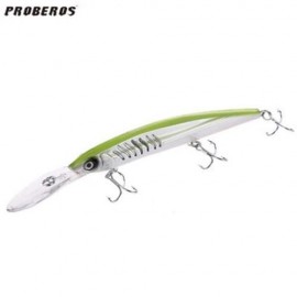 PROBEROS OUTDOOR FISHING LURES CRANK BAIT WITH 3 HOOK (WHITE AND GREEN)