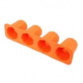 LHS SILICONE DIY ICE MOLD COOL DRINKS CHOCOLATE SOAP MAKING TOOL WITH 4 GRIDS (ORANGE)
