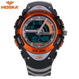 HOSKA HD011B DUAL MOVEMENT CHILDREN SPORT WATCH STOPWATCH CALENDAR ALARM BACKLIGHT 50M WAT