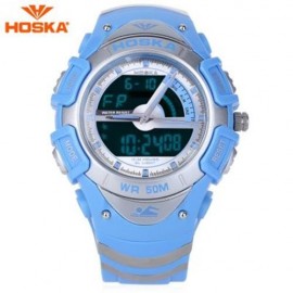 HOSKA HD011B DUAL MOVEMENT CHILDREN SPORT WATCH STOPWATCH CALENDAR ALARM BACKLIGHT 50M WAT