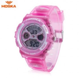 HOSKA HD006B DUAL MOVT CHILDREN SPORT QUARTZ WATCH WATER RESISTANCE CHRONOGRAPH DAY ALARM 