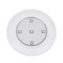 MINI CORDLESS 5 LEDS NIGHT LIGHT ROUND LED DECORATION WALL LAMP (WHITE GREY)