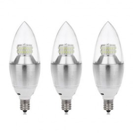 3PCS E12 110V 6W SMD 3014 LED CANDLE LIGHT (COOL WHITE LIGHT)