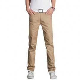 OVERSIZE SOLID COLOR ZIPPER DESIGN MEN CASUAL PANTS (KHAKI)