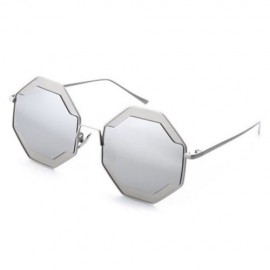 COLOR COATED POLYGON FRAME CHARACTER LADIES SUNGLASSES (#6)