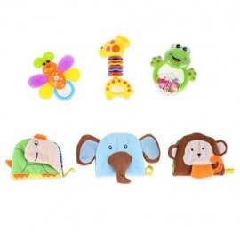 BABY CLOTH BOOK HAND BELL RATTLE EDUCATIONAL TOY (COLORMIX)