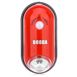 DOODA ELLIPTICAL MULTIFUNCTION NIGHT LIGHT ENERGY SAVING HUMAN BODY LAMP SENSOR (RED)