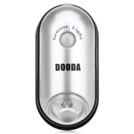 DOODA ELLIPTICAL MULTIFUNCTION NIGHT LIGHT ENERGY SAVING HUMAN BODY LAMP SENSOR (SILVER)