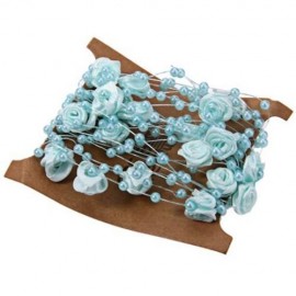 MULTICOLOR 5 METERS FISHING LINE PEARLS DIY CLOTH ART ROSE FLOWER WEDDING PARTY DECORATIVE