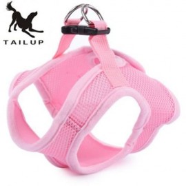 TAILUP PET DOG SOFT MESH WALKING COLLAR STRAP VEST APPAREL (PINK)