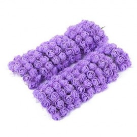 PE ROSE FOAM ARTIFICIAL SILK FLOWERS BOUQUET WEDDING DECORATION WREATHS (PURPLE)