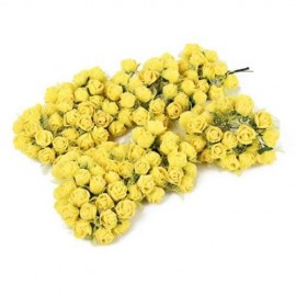 PE ROSE FOAM ARTIFICIAL SILK FLOWERS BOUQUET WEDDING DECORATION WREATHS (ORANGE YELLOW)