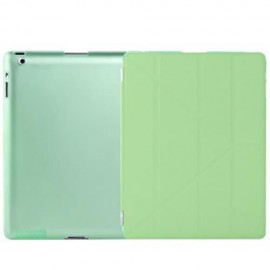 ULTRA SLIM REMOVABLE PU LEATHER PC BACK COVER SMART SLEEP MULTI-FOLDING STAND FOR IPAD 2 /