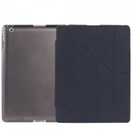 ULTRA SLIM REMOVABLE PU LEATHER PC BACK COVER SMART SLEEP MULTI-FOLDING STAND FOR IPAD 2 /