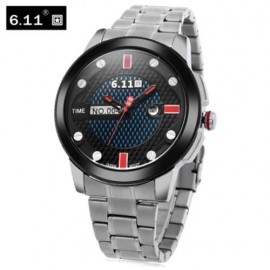 6.11 NO - 004 MALE PHOTOVOLTAIC ENERGY QUARTZ WATCH MINERAL REINFORCED GLASS CALENDAR WRIS