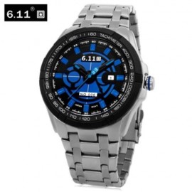 6.11 NO - 006 MALE PHOTOVOLTAIC ENERGY QUARTZ WATCH MINERAL REINFORCED GLASS CALENDAR WRIS