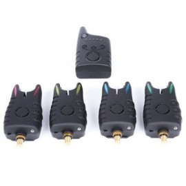 JY - 57 1 TO 4 WIRELESS FISHING ALARM SET BITE ALERTERS RECEIVER ANGLING TACKLE (BLACK)