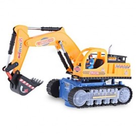 FLASHING WHEEL MUSICAL EXCAVATOR BUILDER MACHINE CAR TOY FOR CHILDREN (EARTHY)