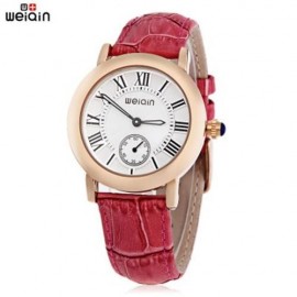 WEIQIN W4813E WOMEN QUARTZ WATCH LUMINOUS GENUINE LEATHER STRAP WATER RESISTANCE WRISTWATC