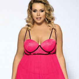 PLUS SIZE LINGERIE / BABYDOLL (PINK, SIZE 7XL)