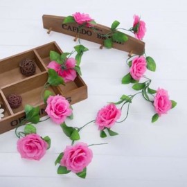 FASHIONABLE DECORATION FLOWERS VINE GARLAND WREATHS BOUQUET LEAF HOUSEHOLD ACCESSORY (DEEP