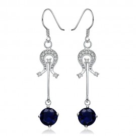 PAIR OF STYLISH CHIC WOMEN'S RHINESTONE (BLUE)