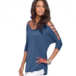 STYLISH SPAGHETTI STRAP BATWING SLEEVE BANDAGE DESIGN (SAPPIRE BLUE BLUE S/M/L/XL)