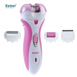 KEMEI KM - 2531 PRO RECHARGEABLE EPILATOR SHAVER HAIR CLIPPER (PINK AND WHITE)