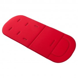 SOLID COLOR BREATHABLE COTTON CUSHION FOR BABY CARRIAGE (RED)