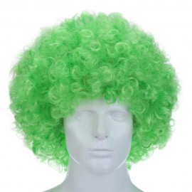 CURLY AFRO WIGS MULTI-COLOR PARTY CLOWN FUNKY DISCO MEN WOMEN FANCY DRESS (GREEN)