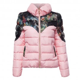 FASHION SLIM PRINTING PATTERN PACKETS DECORATION SHORT COTTON DOWN JACKET COAT FOR WOMEN (