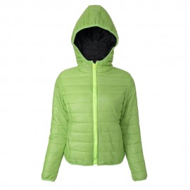 STYLISH HOODED LONG SLEEVE CANDY COLOR ZIPPERED WOMEN'S COAT (GREEN, SIZE S/M/L/XL)