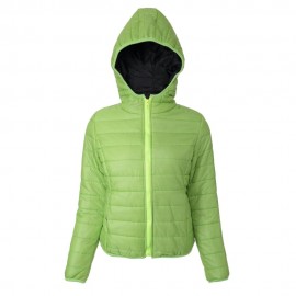 STYLISH HOODED LONG SLEEVE CANDY COLOR ZIPPERED WOMEN'S COAT (GREEN, SIZE S/M/L/XL)