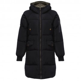 TRENDY HOODED POCKET DESIGN PADDED COAT FOR WOMEN (BLACK, SIZE M/L/XL/2XL)