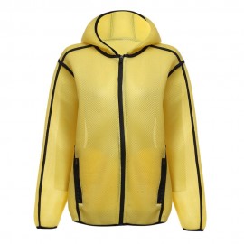 CHIC HOODED DOUBLE POCKET COAT FOR WOMEN (LUMINOUS YELLOW, SIZE S/M/L)