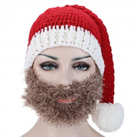 MULTIPURPOSE KNIT WINDPROOF WARM UNISEX CHRISTMAS HAT (WHITE AND BROWN)