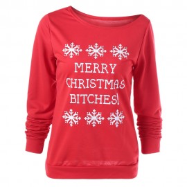 MERRY CHRISTMAS BITCHES GRAPHIC SWEATSHIRT (RED, SIZE S/M/L/XL)