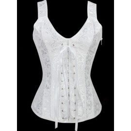 FASHIONABLE V-NECK SLIMMING CORSET FOR WOMEN (WHITE, SIZE S/M/L/XL/2XL)