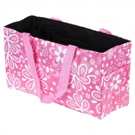 MULTIPURPOSE FLOWER PRINT WATERPROOF SEPARATE MUMMY HANDBAG (PINK)
