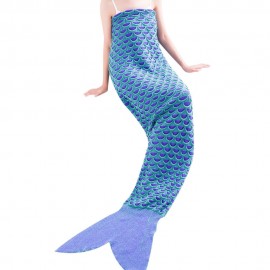 CHARMING MERMAID SHAPE GEOMETRIC DESIGN SMALL POCKET PATTERN BLANKET (OASIS)