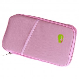 SOLID ZIPPER DESIGN MULTI FUNCTION CARD BAGS FOR MEN WOMEN (PINK)