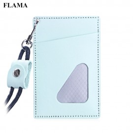 FLAMA UNISEX TRIANGLE DESIGN PU LEATHER CARD COVER WALLET (LIGHT GREEN)