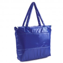 SIMPLE DESIGN SOLID COLOR TOTE BAG FOR LADIES (BLUE)